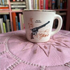 Vintage Colt Peacemaker Mug - White and Brown